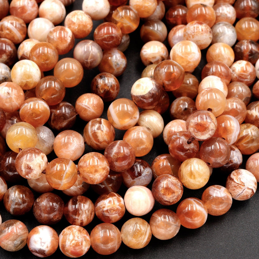 Natural Brandy Opal 6mm 8mm 10mm Round Beads 16" Strand
