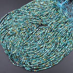 Natural Turquoise Faceted 4mm Coin Beads Real Genuine Natural Blue Green Dragon Skin Turquoise Gemstone 16" Strand