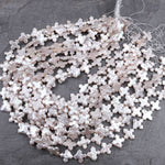 Natural White Cross Pearl Genuine Real Freshwater Pearl Fancy Shape Beads 16" Strand