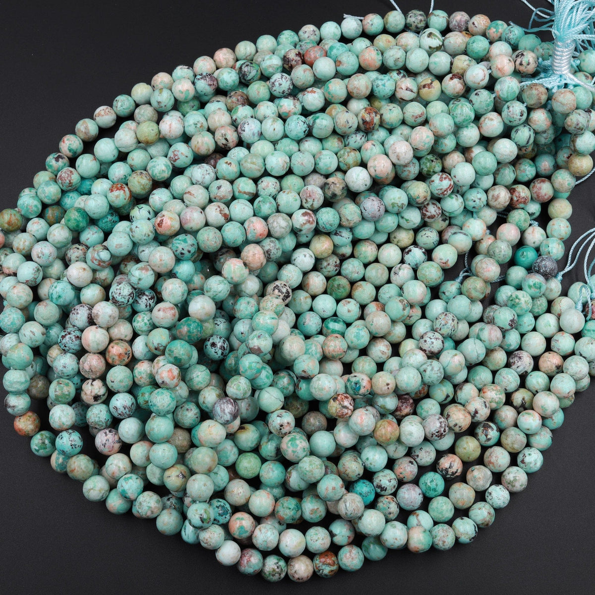 Genuine Natural Peruvian Turquoise 6mm 8mm 10mm 12mm Round Beads ...