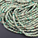 Natural Peruvian Chrysocolla Turquoise Faceted Rondelle Beads 6mm 8mm 10mm 15.5" Strand