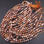 Multicolor Silvery Gray Peach Moonstone 4mm 6mm 8mm 10mm Round Beads Polished Smooth Plain Round Gemstone 15.5" Strand