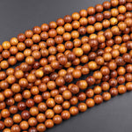 Natual Sibucao Wood Beads 6mm 8mm 10mm 12mm Round Beads AKa Redwood Pure Natural Wood For Mala Prayer Meditation Therapy 15.5&quot; Strand