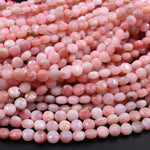 AA Faceted Peruvian Pink Opal 6mm 8mm Coin Beads Flat Disc Dazzling Facets Natural Gemstone 15.5" Strand