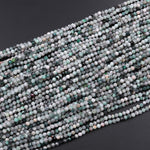 Real Genuine Natural Green Emerald Gemstone Faceted 2.5mm Round Beads 15.5" Strand
