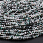 Real Genuine Natural Green Emerald Gemstone Faceted 2.5mm Round Beads 15.5" Strand