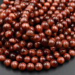 AAA Natural Red Tiger's Eye Beads Smooth Round 6mm 8mm 15.5" Strand