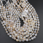 AAA Natural Montana Agate 8mm Beads Faceted Energy Prism Double Point Cut 15.5&quot; Strand