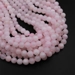 Genuine Natural Pink Mangano Calcite 6mm 8mm 10mm Smooth Round Beads From Peru 15.5&quot; Strand