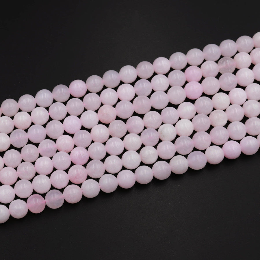 Genuine Natural Pink Mangano Calcite 6mm 8mm 10mm Smooth Round Beads From Peru 15.5&quot; Strand