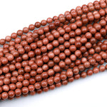Sparkling Gold Sandstone Aka Goldstone 4mm 6mm 8mm 10mm Smooth Round Beads 15&quot; Strand