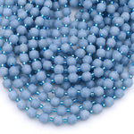 Faceted Natural Blue Angelite 8mm Beads Energy Prism Double Terminated Point Cut Aka Anhydrite Angel Stone 15.5&quot; Strand