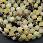 AAA Natural Snake Skin Jade 10mm Beads Faceted Energy Prism Double Terminated Point Cut 15.5&quot; Strand