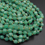 AAA Natural Green Aventurine 8mm Beads Faceted Energy Prism Double Point Cut 15.5&quot; Strand