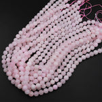 Genuine Natural Pink Mangano Calcite 6mm 8mm 10mm Smooth Round Beads From Peru 15.5&quot; Strand