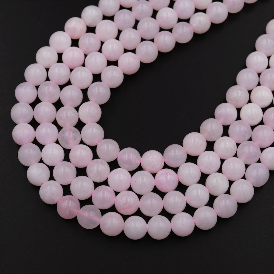 Genuine Natural Pink Mangano Calcite 6mm 8mm 10mm Smooth Round Beads From Peru 15.5&quot; Strand