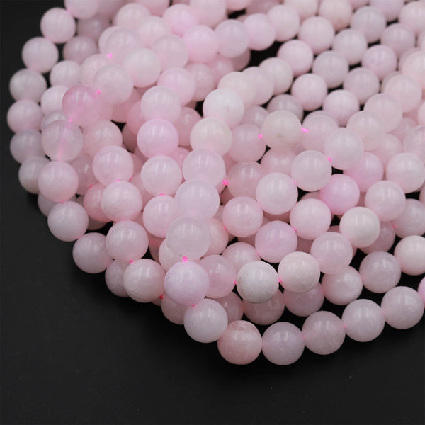 Genuine Natural Pink Mangano Calcite 6mm 8mm 10mm Smooth Round Beads From Peru 15.5&quot; Strand