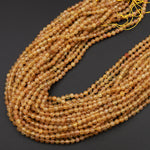 Rare Faceted Natural Golden Apatite 4mm 6mm Round Beads 15.5&quot; Strand