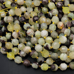 AAA Natural Snake Skin Jade 10mm Beads Faceted Energy Prism Double Terminated Point Cut 15.5&quot; Strand