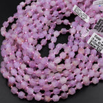Faceted Natural Violet Purple Jade 8mm Beads Energy Prism Double Terminated Point Cut 15.5&quot; Strand