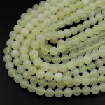 Natural Yellow Green Serpentine Jade Round Beads 6mm 8mm Natural Jade 15.5&quot; Strand