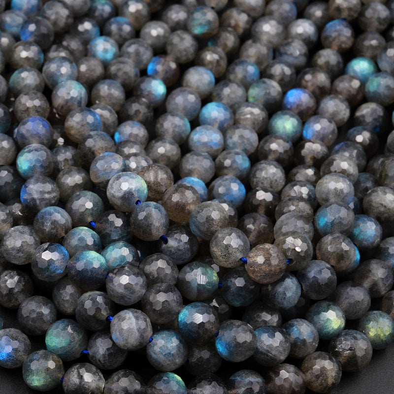 Labradorite Polished Faceted Round Beads-8mm-AA Grade