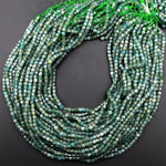 Natural Green Tourmaline Gemstone Faceted 4mm Cube Square Dice Beads 15.5&quot; Strand