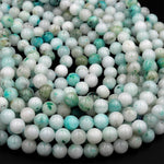 Natural Sky Mountain Jade 6mm 8mm 10mm 12mm Round Beads Real Genuine Jade Gemstone from Vietnam 15.5&quot; Strand