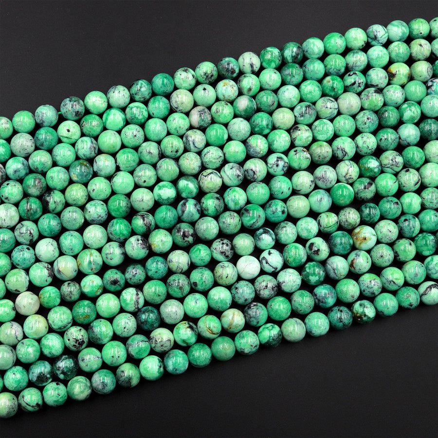AAA Natural Nevada Apple Variscite 6mm 8mm 10mm Round Beads Real Genuine Gemstone 15.5&quot; Strand