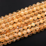 AAA Natural Citrine Faceted 6mm 8mm 10mm Beads Rounded Nuggets Geometric Diamond Double Hearted Cut 15.5&quot; Strand