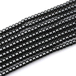 Natural Black Hematite Smooth Rondelle beads 4mm 6mm 8mm Heishi 15.5&quot; Strand