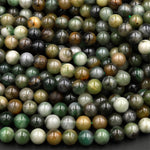 Natural Mongolian Jade 6mm 8mm 10mm 12mm Round Beads High Polish Smooth Plain Real Genuine Jade Gemstone 15.5&quot; Strand