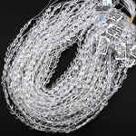 AAA Super Clear Real Genuine Natural Rock Crystal Quartz 6mm 8mm Faceted Coin Beads 15.5&quot; Strand