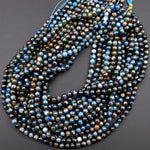 Natural Kyanite 6mm 8mm Round Beads Rare Multicolor Golden Blue Real Genuine Kyanite 15.5&quot; Strand