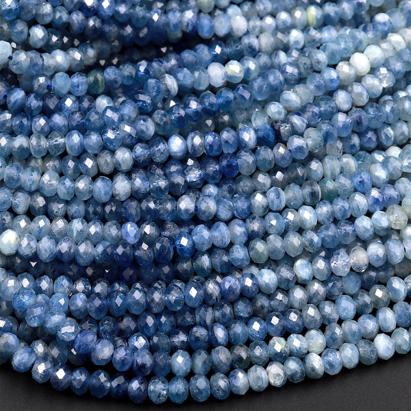 AAA Natural Kyanite 4mm Rondelle Beads Rare Multicolor Real Genuine Kyanite 15.5&quot; Strand