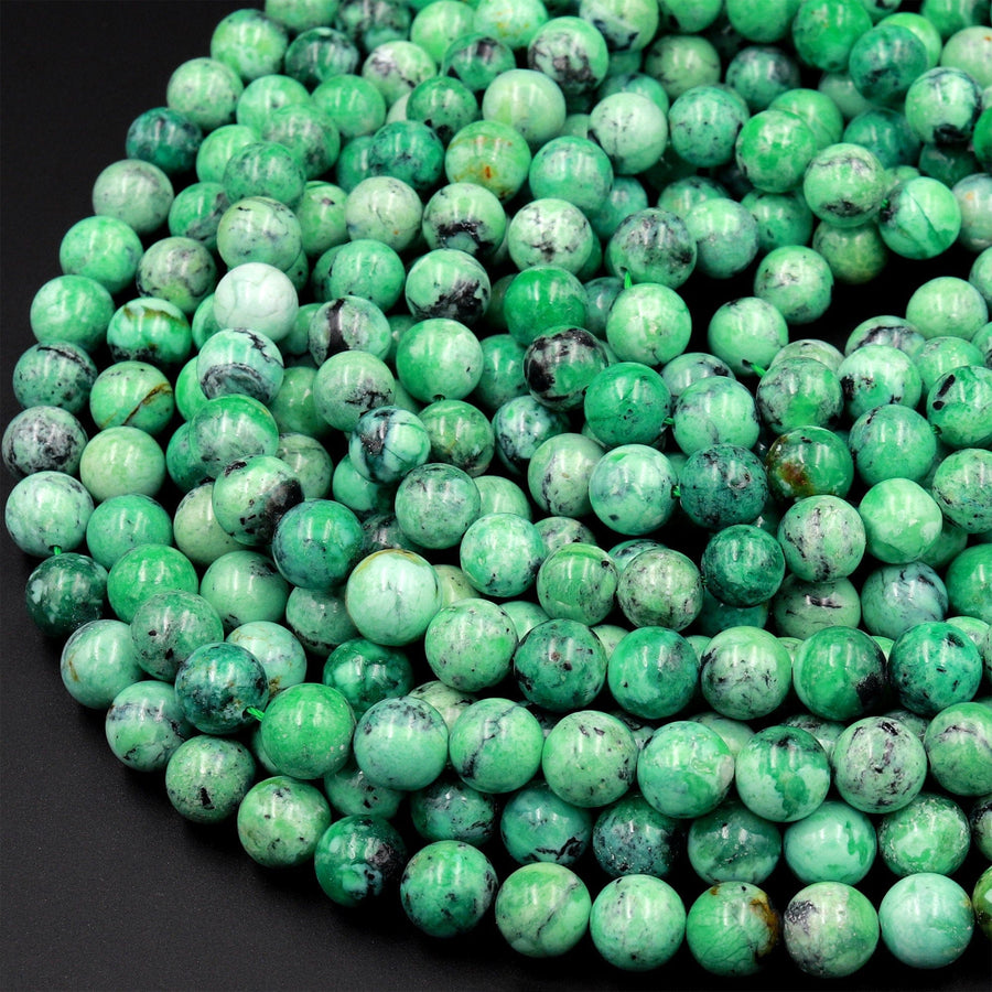 AAA Natural Nevada Apple Variscite 6mm 8mm 10mm Round Beads Real Genuine Gemstone 15.5&quot; Strand