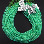 AAA Natural Australian Green Chrysoprase Faceted 4mm Rondelle Beads Diamond Cut Gemstone Beads 15.5&quot; Strand