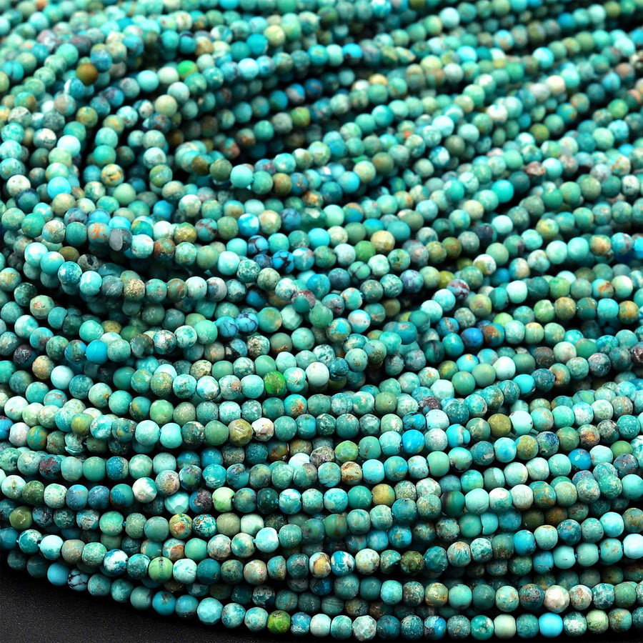 Natural Turquoise 2mm Smooth Round Beads Real Genuine Natural Turquoise Gemstone 15.5&quot; Strand