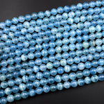 AAA Natural Argentina Lemurian Aquatine Calcite Aka Blue Calcite Smooth Round Beads 6mm 7mm 8mm 10mm 12mm 13mm Gemstone 15.5&quot; Strand
