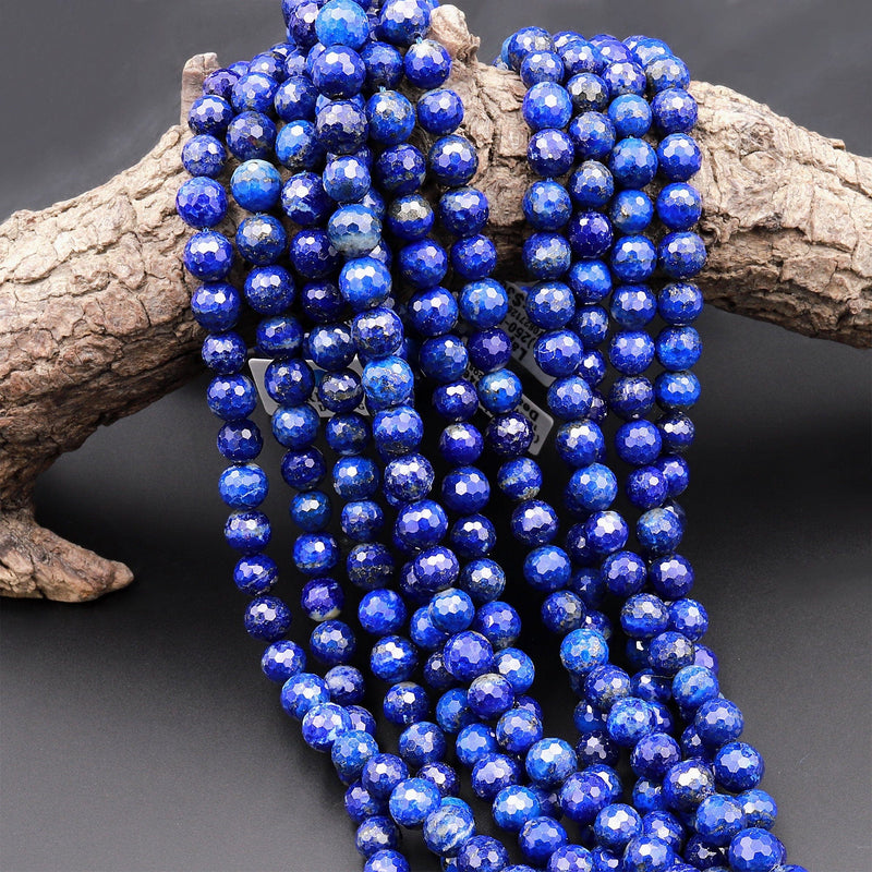 33 10mm Round Blue and Silver Beads