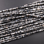 Natural Larvikite 4mm Heishi Rondelle Beads Aka Black Labradorite Norway Moonstone 15.5&quot; Strand