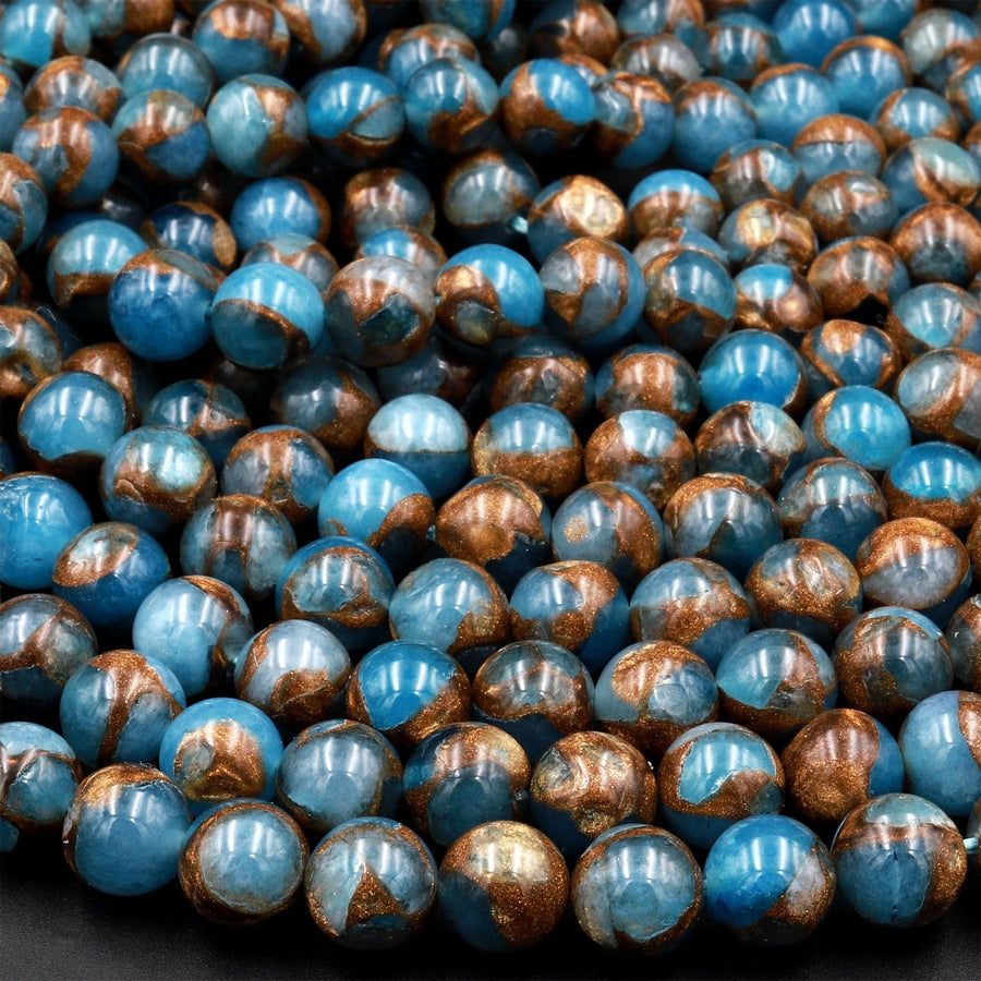 Impression Jasper Smooth Round Beads 4mm 6mm 8mm 10mm Aka Copper Turquoise Jasper 15.5&quot; Strand