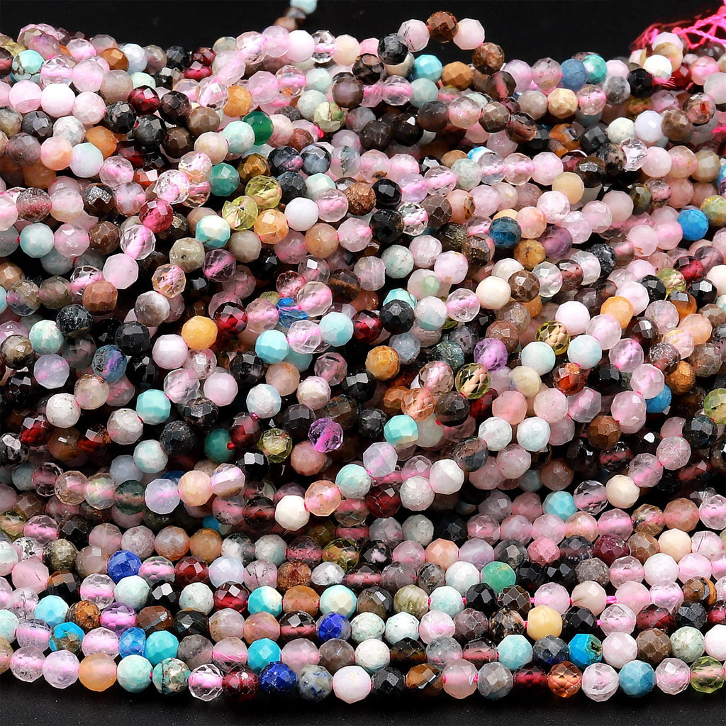 AAA Multi Stone Micro Faceted 4mm Beads RB258 - 10 strands in 2023
