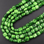 Natural Maw Sit Sit Jade Ablite Smooth Square Beads 6mm 8mm 10mm Mawsitsit From Burma 15.5&quot; Strand