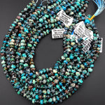 Natural Chrysocolla Beads 6mm 8mm Freeform Center Drilled Rondelle Disc Organic Cut Nuggets 15.5&quot; Strand