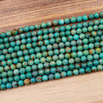 Real Genuine Natural Turquoise 6mm Round Beads Highly Polished High Quality Vibrant Blue Green Brown Turquoise Gemstone 15.5&quot; Strand