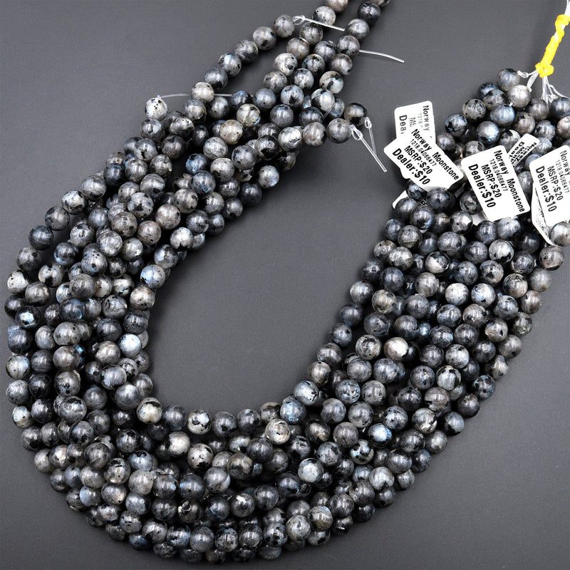 Classic All Silver Beaded Necklace - 8 mm. Round Beads 18 in.