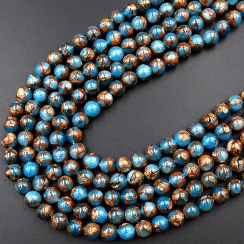 Maasai Turquoise/Tan Luster Glass Beads 4mm (10 Grams)