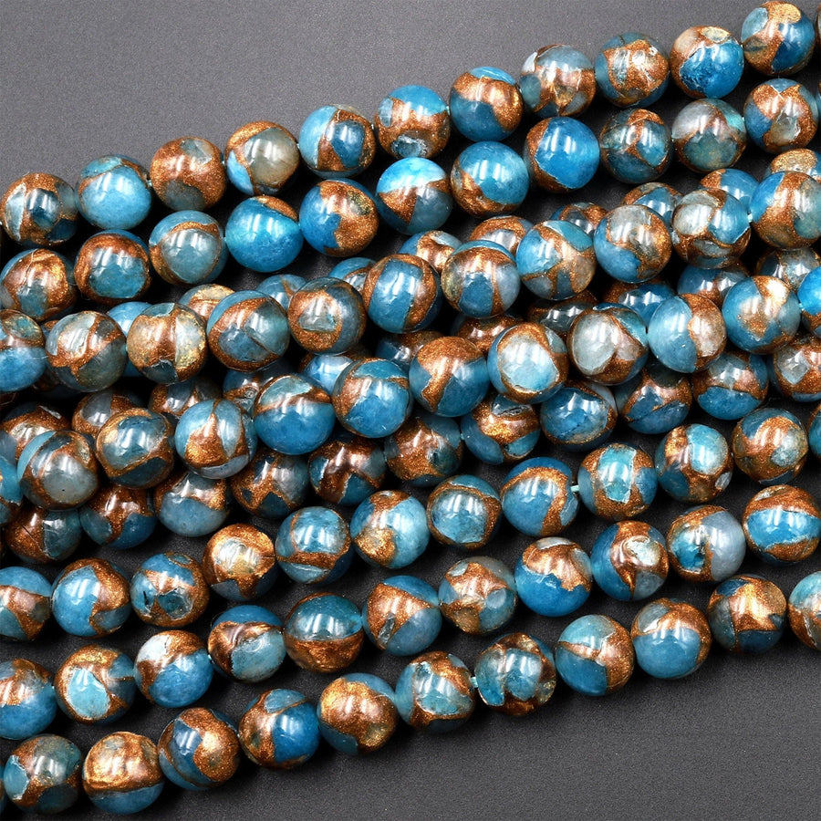 Impression Jasper Smooth Round Beads 4mm 6mm 8mm 10mm Aka Copper Turquoise Jasper 15.5&quot; Strand