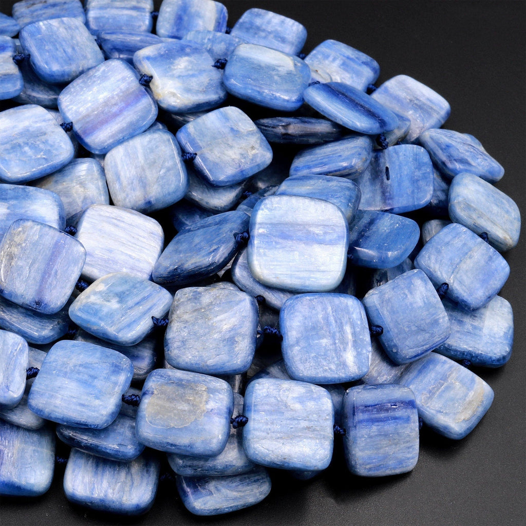 Natural Blue Kyanite Square Cushion Beads 16mm 15.5&quot; Strand